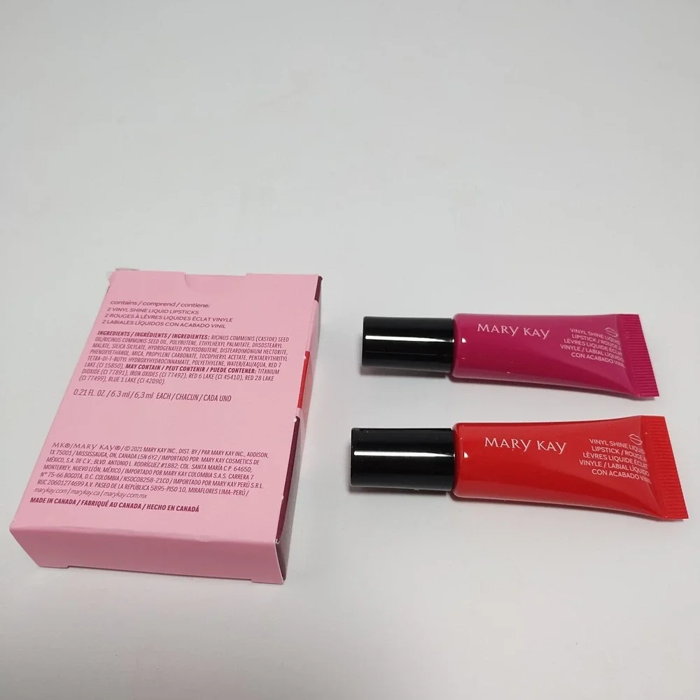 Mary Kay Vinyl Shine Liquid Lip Set - Luminous Red‎ And Vivid Berry New In Box